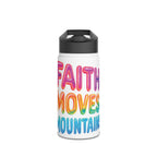 "Faith moves mountains" Stainless Steel Water Bottle - You Are Enough | Eco-Friendly Hydration, Fitness, Gift for Wellness, Inspirational Travel