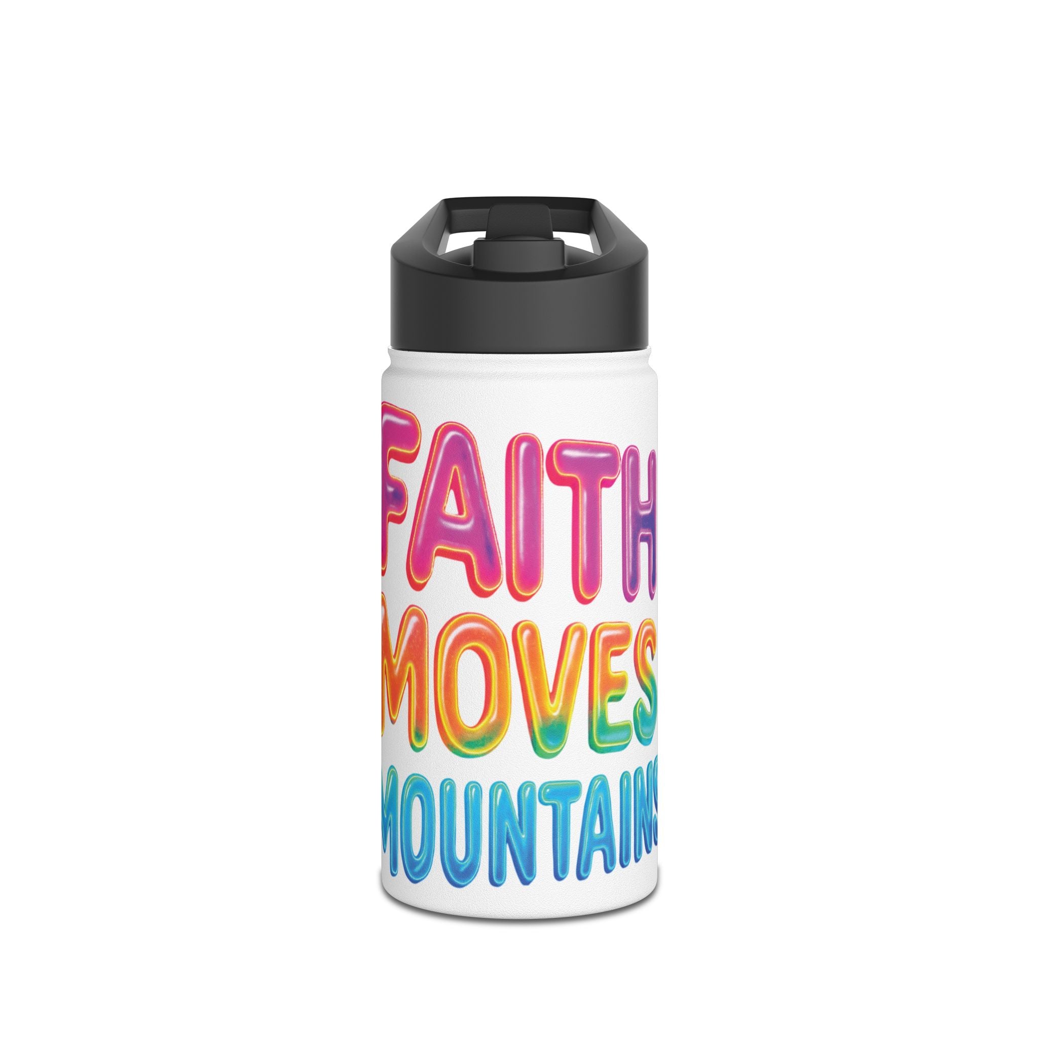 "Faith moves mountains" Stainless Steel Water Bottle - You Are Enough | Eco-Friendly Hydration, Fitness, Gift for Wellness, Inspirational Travel