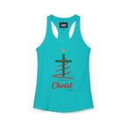Women's Racerback Tank — "Merry Christ mas" Holiday Graphic