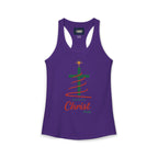 Women's Racerback Tank — "Merry Christ mas" Holiday Graphic