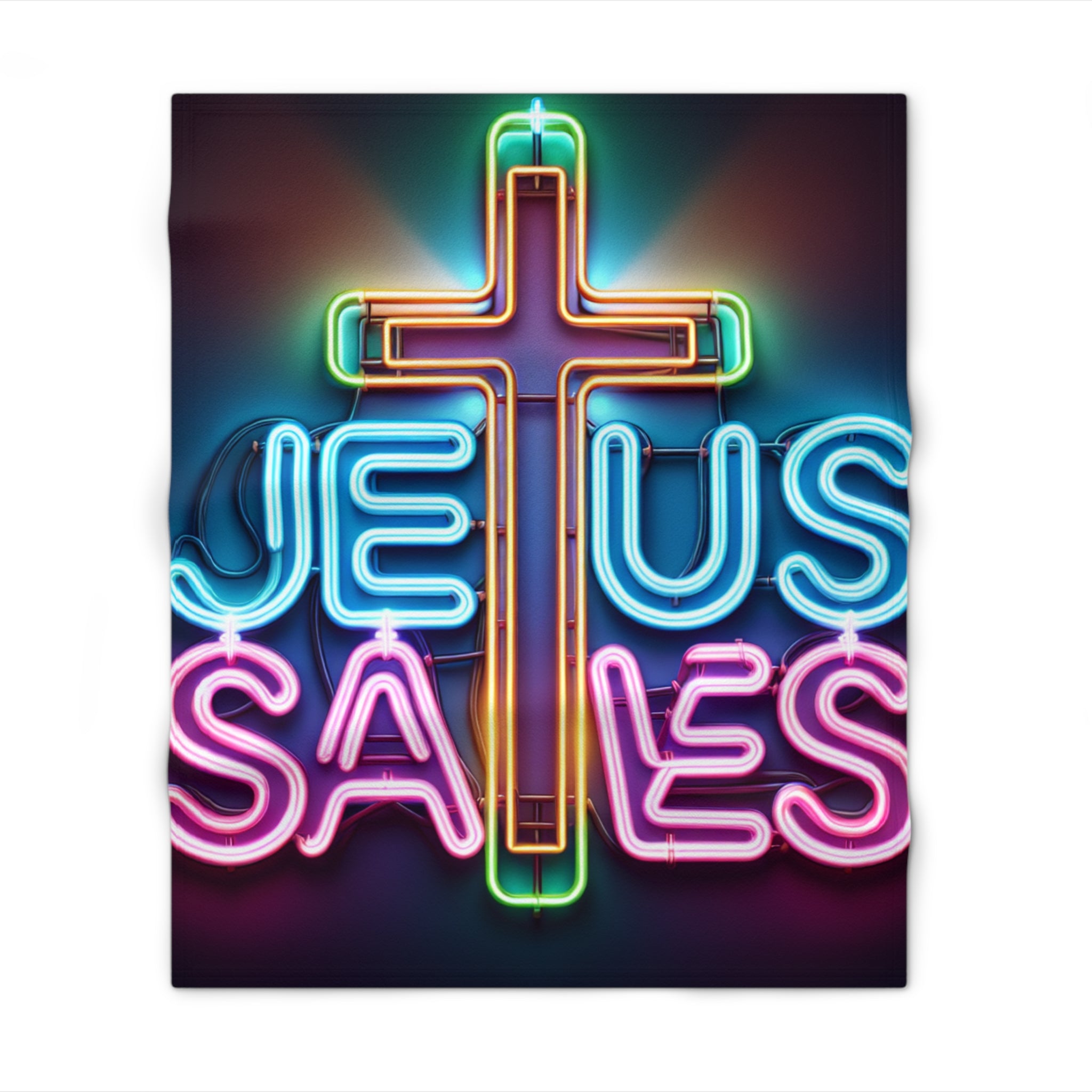 Christian Throw Blanket - Jesus Saves Design