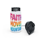 "Faith moves mountains" Stainless Steel Water Bottle - You Are Enough | Eco-Friendly Hydration, Fitness, Gift for Wellness, Inspirational Travel