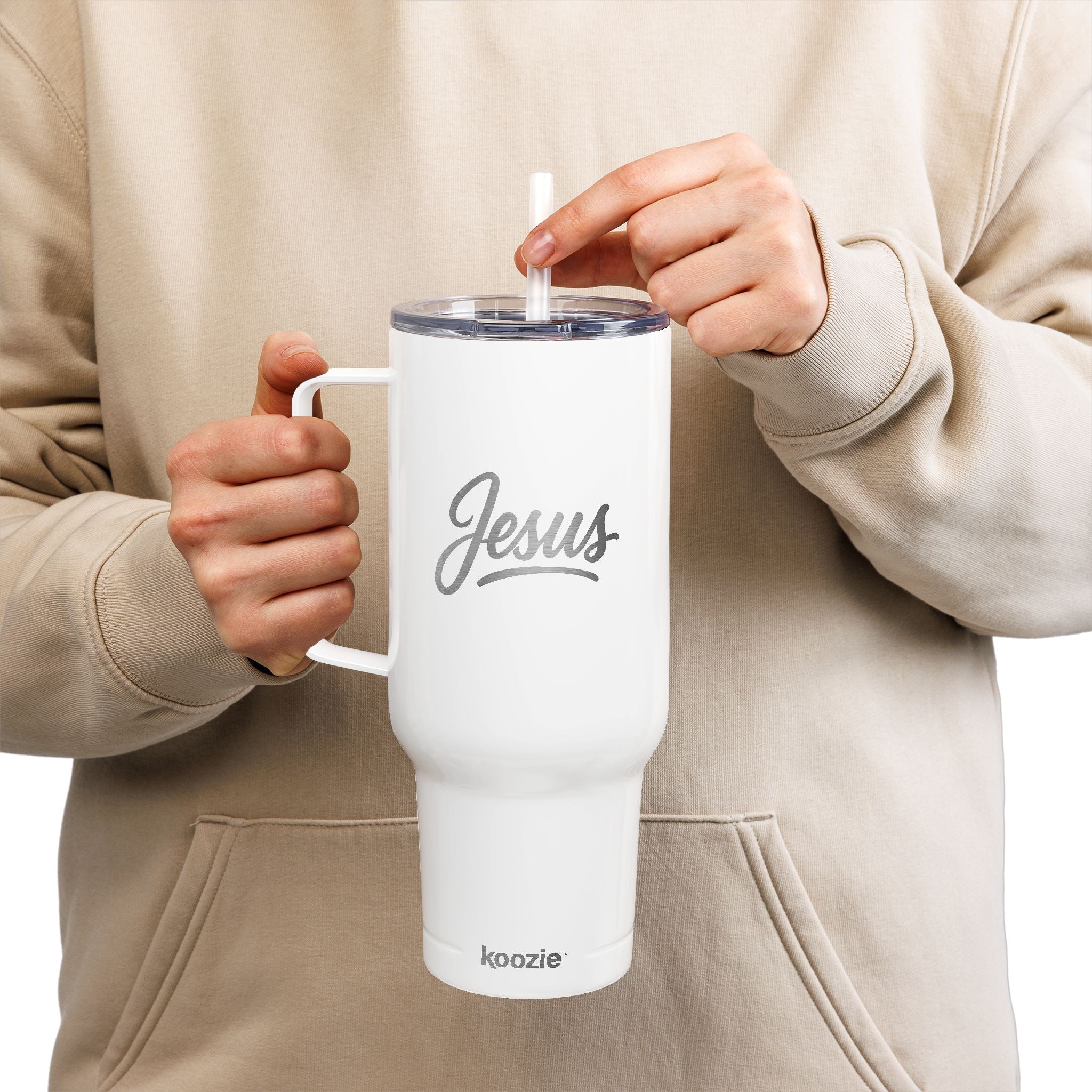 Stylish "Jesus" Insulated Tumbler - 40oz Engraved Drinkware, Perfect for Hot & Cold Beverages, Gift for Coffee Lovers, Jesus Design