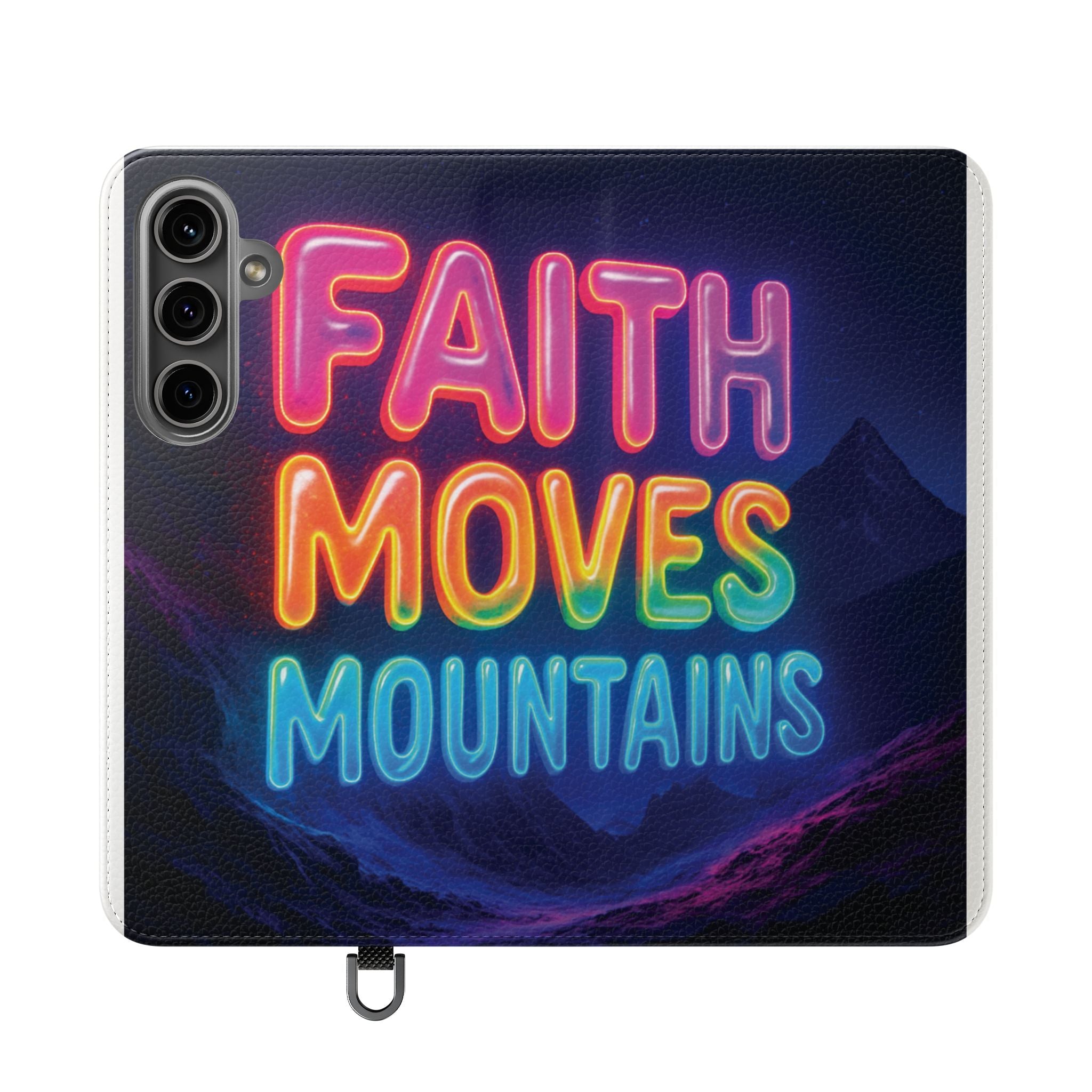 Vibrant Faith Flip Cases with Neon Design, Perfect for Gifts, Inspirational Phone Cover, Trendy Accessory, Motivational Quote Case