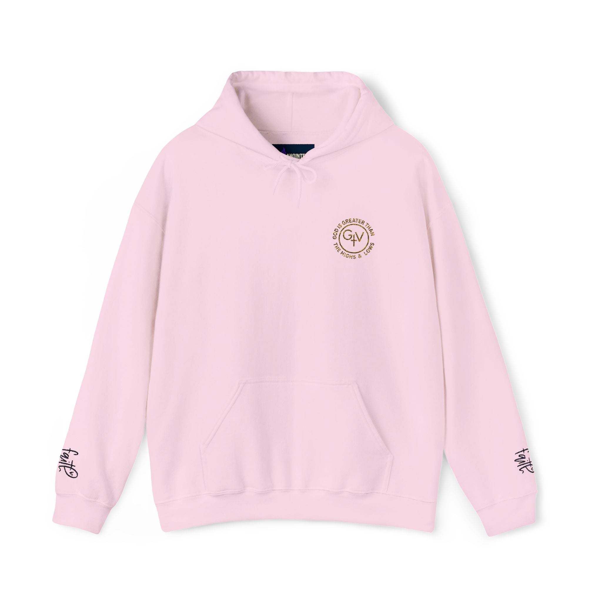 Faith Hoodie — "God Is Greater Than The Highs and Lows" Christian Pullover