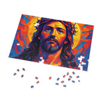Vibrant Jesus Puzzle, Jigsaw Puzzle Gift, Religious Home Decor, Spiritual Activity, Family Game Night, Educational Fun