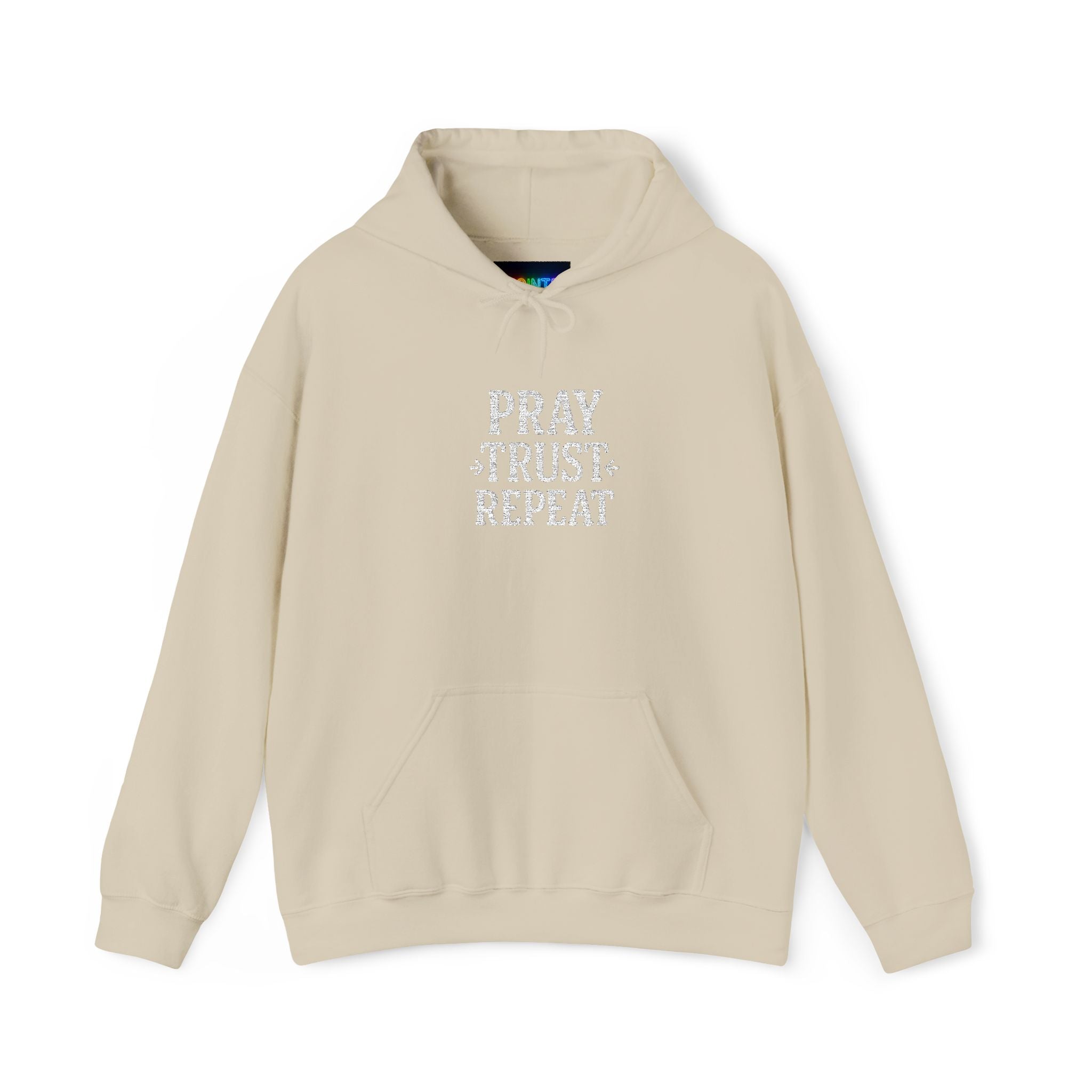 Pray Trust Repeat Hoodie — Inspirational Faith Sweatshirt