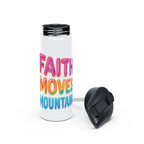 "Faith moves mountains" Stainless Steel Water Bottle - You Are Enough | Eco-Friendly Hydration, Fitness, Gift for Wellness, Inspirational Travel
