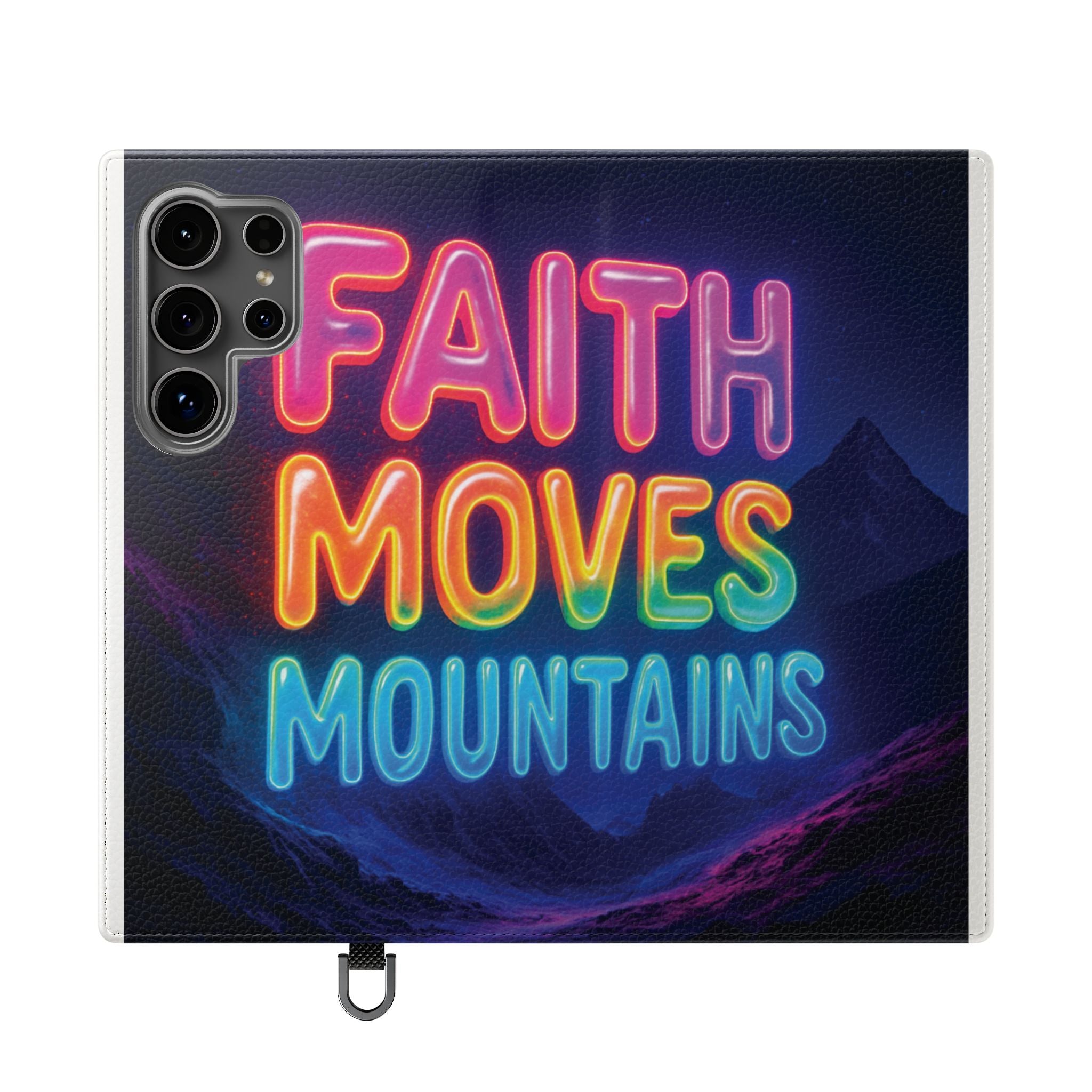 Vibrant Faith Flip Cases with Neon Design, Perfect for Gifts, Inspirational Phone Cover, Trendy Accessory, Motivational Quote Case
