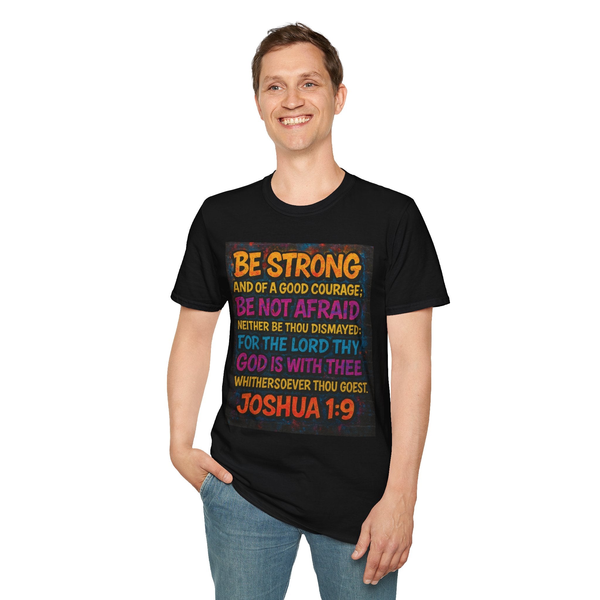 Bible Verse Softstyle T-Shirt Joshua 1:9