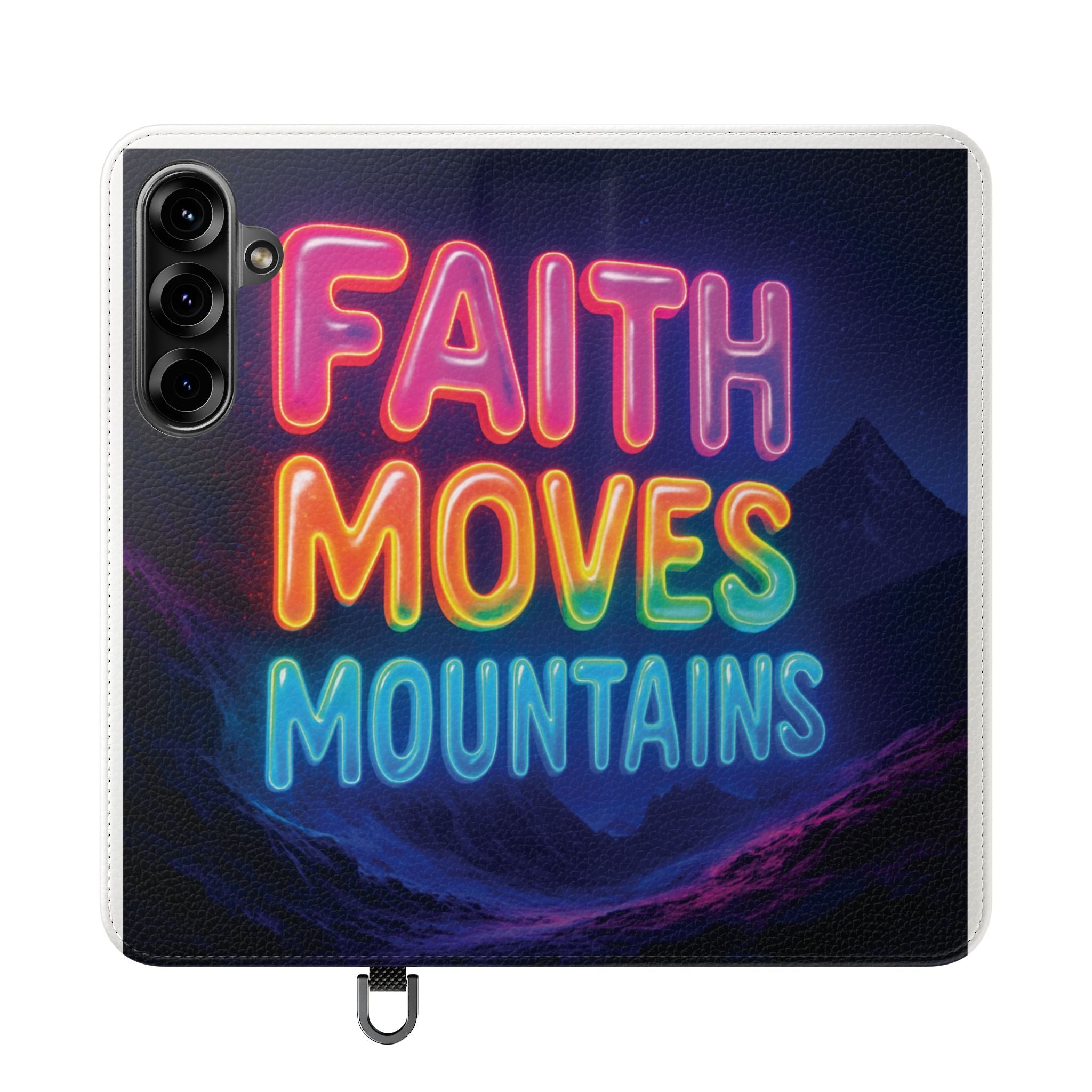 Vibrant Faith Flip Cases with Neon Design, Perfect for Gifts, Inspirational Phone Cover, Trendy Accessory, Motivational Quote Case