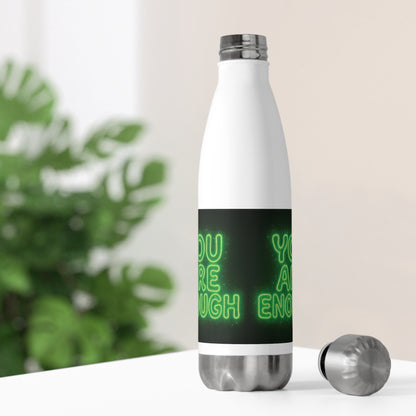 Motivational Insulated Water Bottle with Neon Design, Inspirational Gift, Fitness Companion, Positive Vibes, Eco-Friendly Hydration