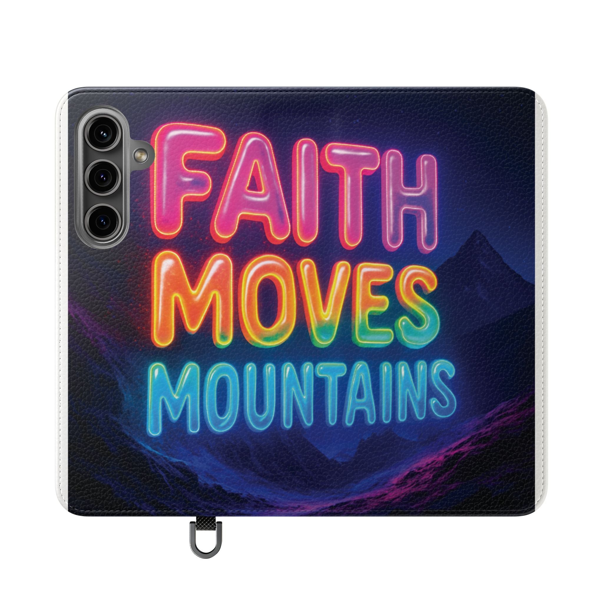 Vibrant Faith Flip Cases with Neon Design, Perfect for Gifts, Inspirational Phone Cover, Trendy Accessory, Motivational Quote Case