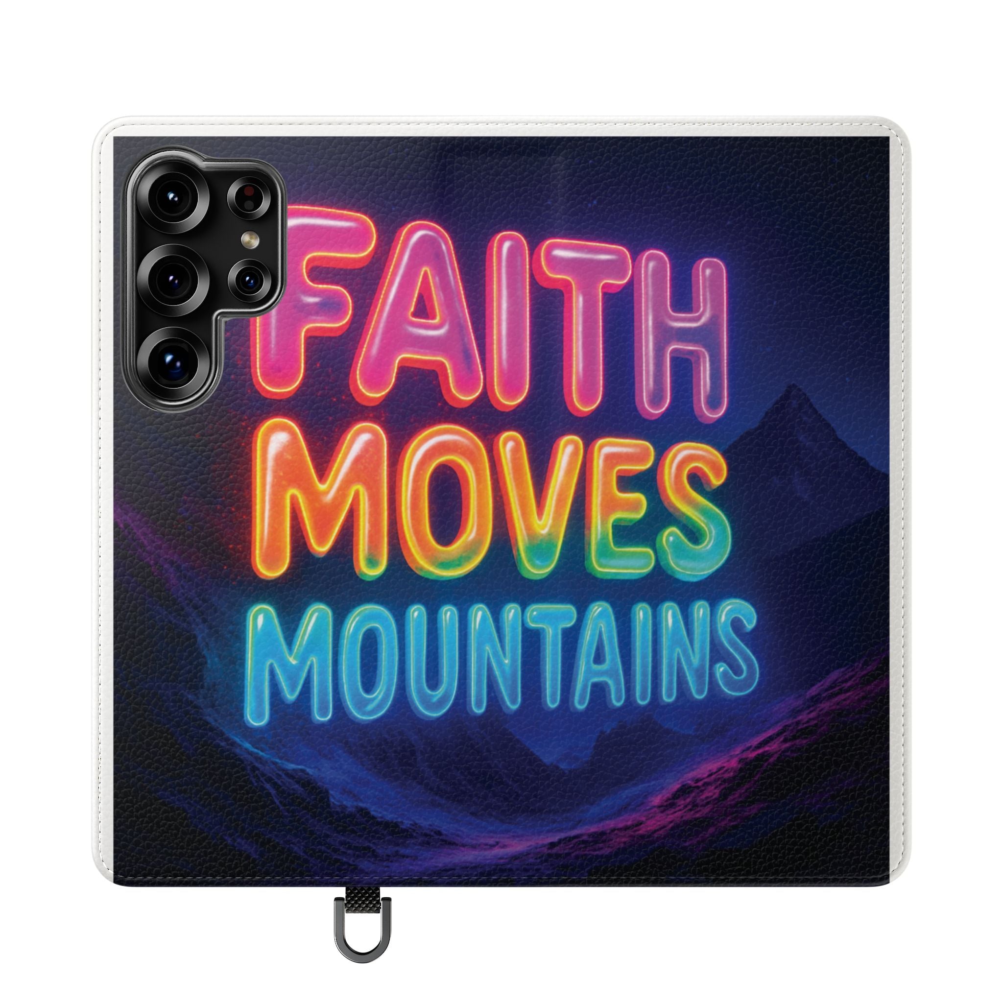 Vibrant Faith Flip Cases with Neon Design, Perfect for Gifts, Inspirational Phone Cover, Trendy Accessory, Motivational Quote Case