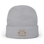 God Is Good Embroidered Knit Beanie