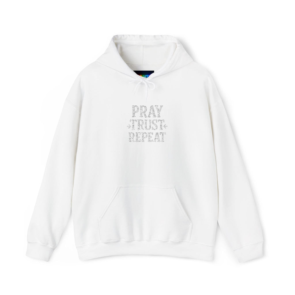 Pray Trust Repeat Hoodie — Inspirational Faith Sweatshirt