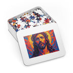 Vibrant Jesus Puzzle, Jigsaw Puzzle Gift, Religious Home Decor, Spiritual Activity, Family Game Night, Educational Fun