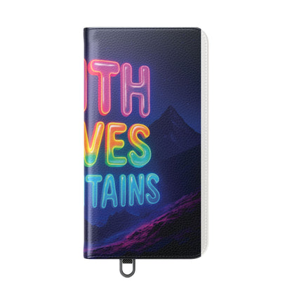 Vibrant Faith Flip Cases with Neon Design, Perfect for Gifts, Inspirational Phone Cover, Trendy Accessory, Motivational Quote Case