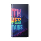 Vibrant Faith Flip Cases with Neon Design, Perfect for Gifts, Inspirational Phone Cover, Trendy Accessory, Motivational Quote Case
